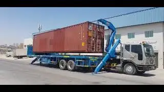 Self loading and unloading container trailer