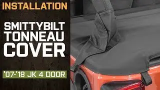 Install Jeep Wrangler Smittybilt Tonneau Cover - Black Diamond (2007-2018 JK 4 Door)