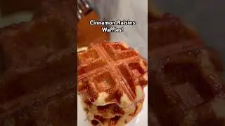Cinnamon Raisins Belgium Waffles Recipe! #homemade #recipe #baking #dessert #yummy #waffle #shorts
