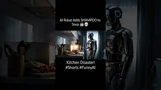AI Robot Adds SHAMPOO to Soup 🤖💀 | Kitchen Disaster! #Shorts #FunnyAI #aifail #cookinggonewrong