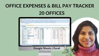 Office Expenses Bill Payment Tracker for 20 Offices | Office Manager, Office Management Spreadsheet