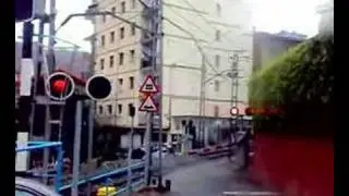 Railroad crossing in Ermua: Euskotren UT 3500