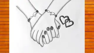 Romantic Couple Holding Hands Easy Pencil Sketch ||  Romantic Couple Hand Pencil Sketch with Love