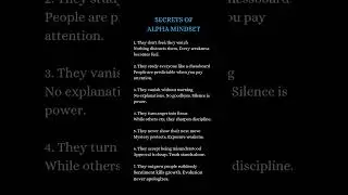 Secrets of the Alpha Mindset: 7 Rules for Psychological Dominance