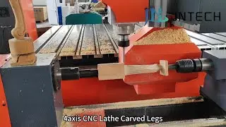 How to Make Carved Legs and Stair Handrail by CNC Router 4Axis Wood Turning Lathe Machine