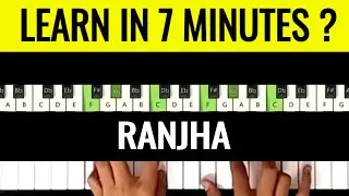 Ranjha Piano Tutorial With Notes | Easy Step by Step Lesson | Chords | Shershaah
