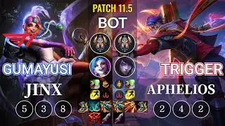 T1 Gumayusi Jinx vs Trigger Aphelios Bot - KR Patch 11.5