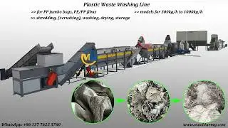 Plastic waste washing line for recycling PP jumbo bag by shredding crushing friction washing