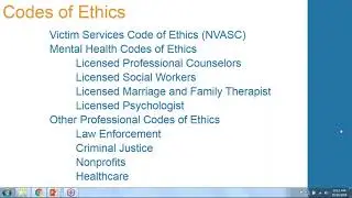 Ethics 101 for Sexual Assault Advocate