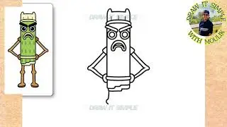 Easy Bambu Bambu Sahur Drawing for Kids | Step by Step | Draw It Simple With Moulik | #drawitsimple