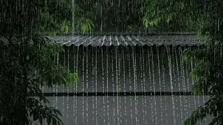 Heavy Rainfall at Night on Roof | Sleep Fast with Natural Rain Sounds