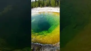 Wake up to a view like no other at the Morning Glory Pool in Yellowstone National Park! #Yellowstone