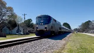 Amtrak GE P42DC 182 Carolinian-80 Passing Through Lucama, NC