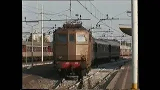 Treni 1995 - E424.036 partenza da Novara, Aprile 1995, V013 0019+