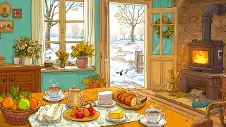 Cozy Winter Morning ❄️ 1950s Oldies Playing in Another Room | Warm Tea & Gentle Sunshine