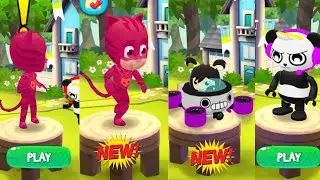 Tag with Red PJ Masks vs Twin Sister Kate vs Combo Panda Run gameplay