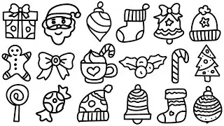 Christmas decorating Drawing Easy | Merry Christmas doddle Drawing | Christmas stuff doddle Drawing|