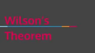 Wilson’s Theorem