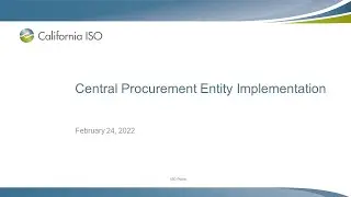 Feb 24, 2022 - Central Procurement Entity Implementation