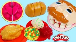 Feeding Mr. Play Doh Head Thanksgiving Meal!