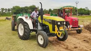 New Force Sanman 6000 LT Tractor with fully loaded trolley | Jcb Machine Pulling | Tractor videos