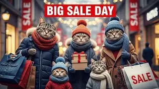 Cat Family Black Friday Shopping &ndash; #cute #cat  Winter Adventure!&rdquo;#cat #story
