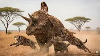 Life 65 Million Years Ago | Girl Saved A Baby Triceratops - A Chase Mother Dino vs Human