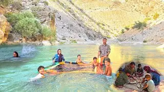 Nomadic life in a cave: fun by the roaring Khersan River