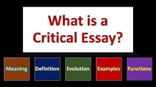 (Lecture-3), What is a Critical Essay? Meaning, Definition, Examples and Functions of Critical Essay
