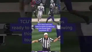 TCU's Bud Clark was ready to square up after Kansas State touchdown  😂