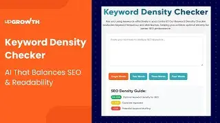 Keyword Density Checker by upGrowth | Boost Your SEO with AI