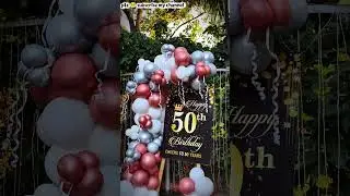 50th Birthday decoration,balloon garland tutorial #balloon #birthday #balloonparty #partygift