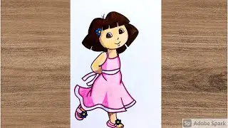 How to draw cute Dora🌸-kanna drawing academy