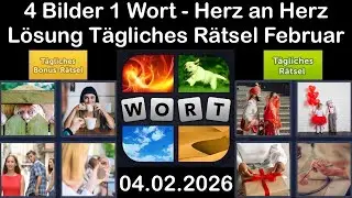4 Bilder 1 Wort &ndash; T&auml;gliches R&auml;tsel L&ouml;sung 04.02.2026 - Herz uan Herz - Februar 2026 #4Bilder1Wort