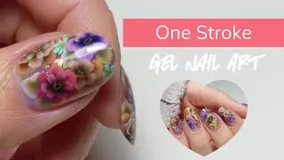 🌸One stroke gel nail art💅🏼