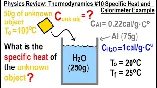 Physics Review: Thermodynamics #10 Specific Heat And Calorimeter Example