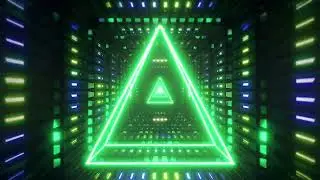[Free Backgrounds 4 U] Tunnel of Neon Lights with a Triangle in the Middle