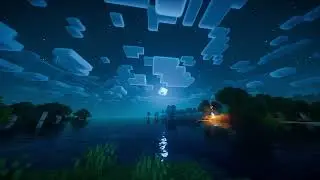 Minecraft | Starry Night Wave Ambience and Music 🌕 [relax and sleep]😴