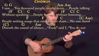 The Sound of Silence (Simon & Garfunkel) Bariuke Cover Lesson in Am with Chords/Lyrics