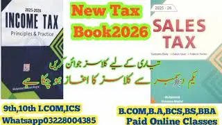 Alert New book  income tax and sale tax2026  join online classes for 💯guarantee pass