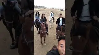 Check the cute girl ride  fast horse With beautiful nature around