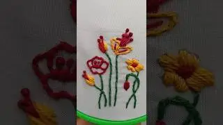 Back stitch embroidery flower's #embroiderystitches #art #needlework