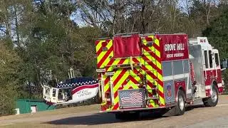 Life Flight Swoops in and out  in Grove Hill Alabama