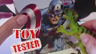 Unboxing caja sorpresa Los Vengadores por un dinosaurio | Juguetes de dinosaurios para ni&ntilde;os