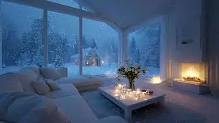 Relaxing Snowfall Winter Ambience with Soft Piano Lounge Music for Focused Study and Quiet Time
