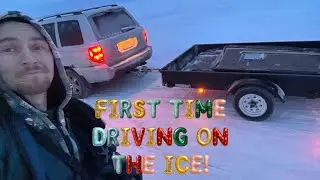 FIRST TIME DRIVING MY VEHICLE ON THE LAKE! Cass Lake MN ice fishing