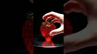 ASMR Cutting a Glass Strawberry  Hyper Realistic AI Satisfying #relax #relaxing #asmr #satisfying