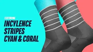 INCYLENCE Stripes Coral & Cyan Triathlon Socken