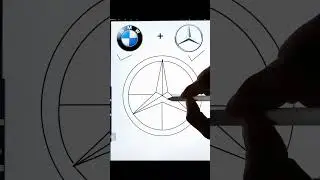 BMW +Mercedes combination logo #automobile #bmw #mercedes #drawing #draw #shorts