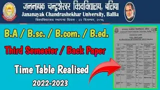 B.A / B.sc. / B.com 3rd Semester Exame Time Table 2023 / jncu time table 2023